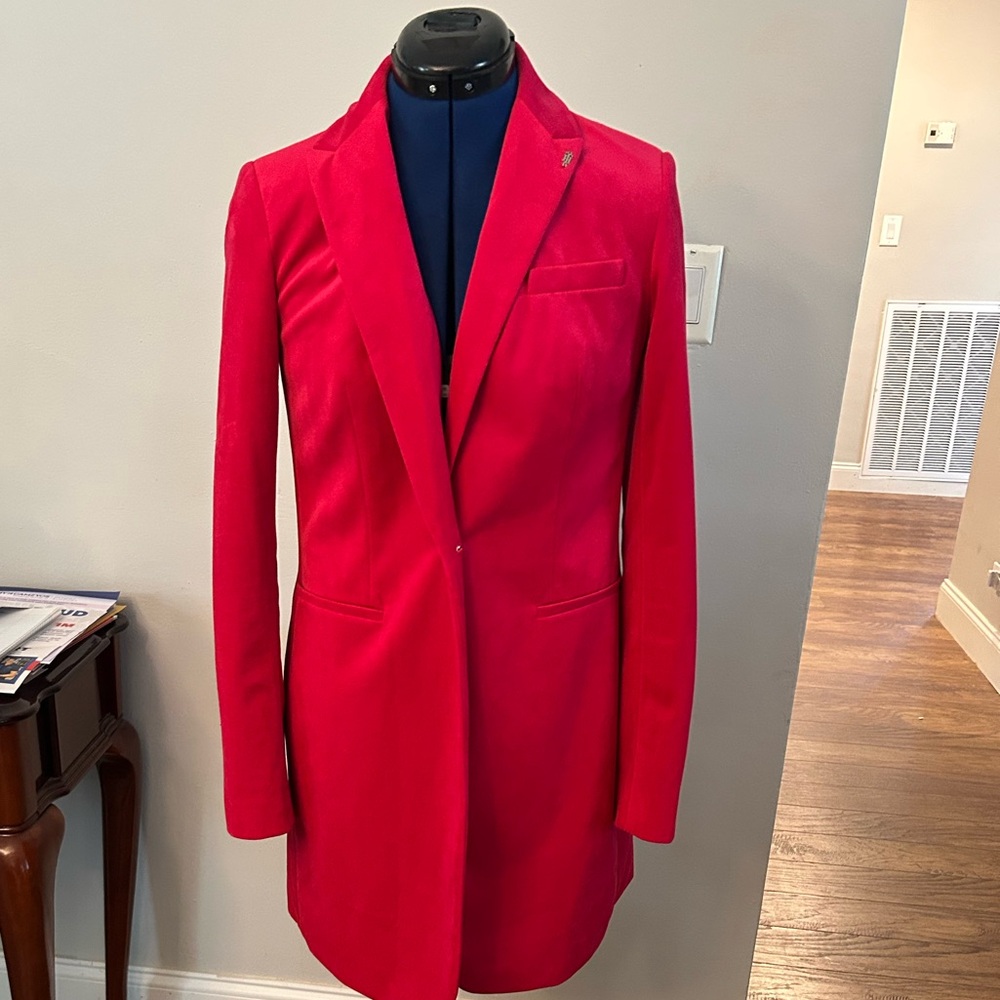 Tommy Hilfiger pink velvet blazer coat size 2